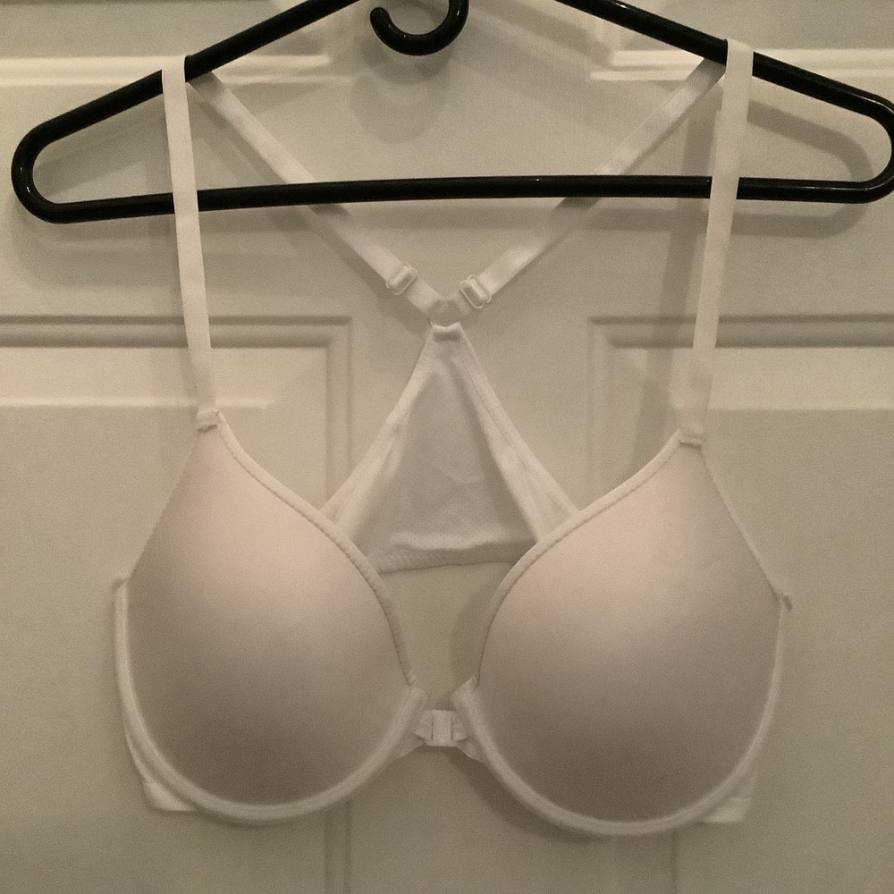White Padded Push Up Bra 90B (34C) Front Closure - Picture 3 of 9